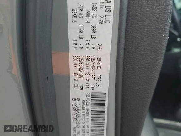2020 Dodge Durango GT Plus with VIN 1C4RDHDG5LC301416, listed as a Copart auction lot 64785945 with 72,989 mi miles and Non repairable. Bid and sale history available at DreamBid. Image 14.