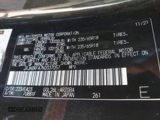 2022 Lexus RX with VIN JTJHZKFA7N2037057, listed as a IAAI auction lot 41804899 with 157,549 mi miles. Bid and sale history available at carsss.com. Image 9.