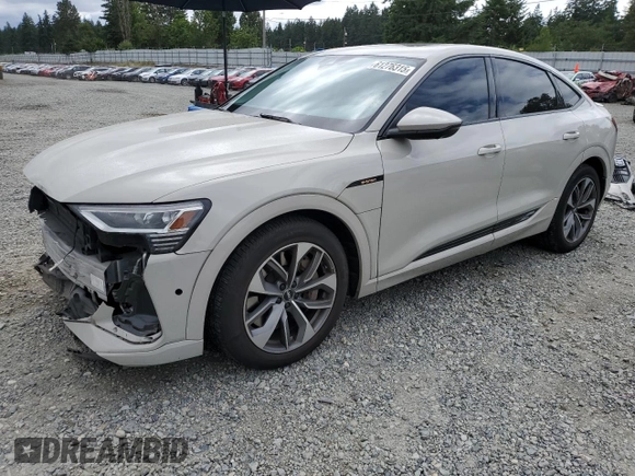 2021 Audi e-tron Sportback Premium Plus with VIN WA12AAGE3MB000740, listed as a Copart auction lot 61276315 with 51,527 mi miles and Salvage title. Bid and sale history available at DreamBid. Image 1.