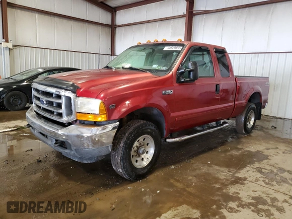2001 Ford Super Duty F-250 XL with VIN 1FTNX21S91EC17659, listed as a Copart auction lot 44620895 with 167,989 mi miles and Salvage Title. Bid and sale history available at carsss.com. Image 1.