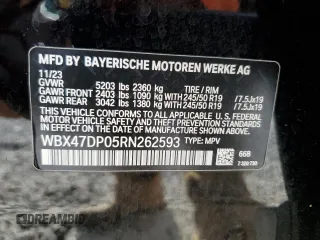 2024 BMW X3 sDrive30i z VIN WBX47DP05RN262593, wystawiony jako Copart lot #54863395 z przebiegiem 17 048 mil mil oraz Szkody całkowita. Historia ofert i sprzedaży dostępna na DreamBid. Obrazek 13.