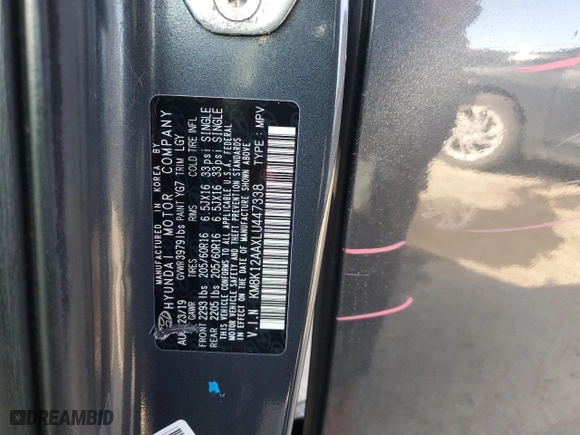 2020 Hyundai Kona SE with VIN KM8K12AAXLU447338, listed as a Copart auction lot 87731175 with 64,192 mi miles and Salvage Title. Bid and sale history available at carsss.com. Image 13.