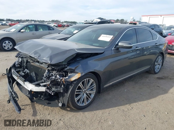 2018 Genesis G80 3.8L with VIN KMHGN4JE3JU230140, listed as a IAAI auction lot 41699214 with 35,864 mi miles. Bid and sale history available at carsss.com. Image 2.