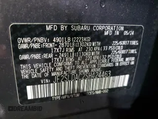 2025 Subaru Forester with VIN JF2SLDAC2SH424463, listed as a Copart auction lot 43462085 with 4,458 mi miles and Salvage title. Bid and sale history available at DreamBid. Image 13.