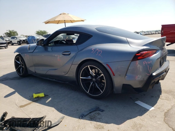 2021 Toyota GR Supra 3.0 with VIN WZ1DB0C01MW038946, listed as a Copart auction lot 63169054 with 46,321 mi miles and Salvage Title. Bid and sale history available at carsss.com. Image 2.