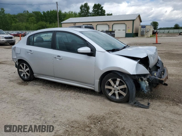 2012 Nissan Sentra S with VIN 3N1AB6AP9CL670489, listed as a Copart auction lot 57072585 with 180,791 mi miles and Salvage title. Bid and sale history available at DreamBid. Image 4.