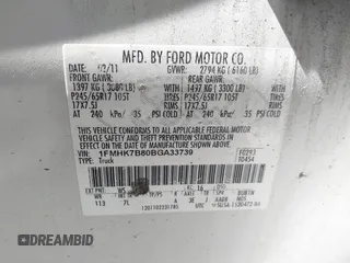 2011 Ford Explorer с VIN 1FMHK7B80BGA33739, выставлен на аукционе IAAI как лот 41942190 с пробегом 268 100 миль миль и . История ставок и продаж доступна на DreamBid. Изображение 9.