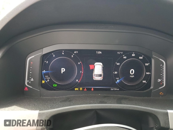 2022 Volkswagen Atlas SE with VIN 1V2WP2CA8NC552405, listed as a Copart auction lot 64034224 with 26,759 mi miles and Clean title. Bid and sale history available at DreamBid. Image 9.