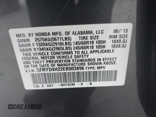 2014 Acura MDX with VIN 5FRYD4H22EB003896, listed as a IAAI auction lot 42014850 with 159,012 mi miles. Bid and sale history available at carsss.com. Image 9.