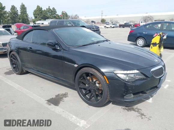 2010 BMW 6 Series 650i with VIN WBAEB5C56AC225184, listed as a IAAI auction lot 41698550 with 105,648 mi miles and . Bid and sale history available at carsss.com. Image 1.