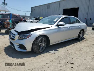 2018 Mercedes-Benz E-Class E 300 with VIN WDDZF4JB4JA380152, listed as a Copart auction lot 52855905 with 27,376 mi miles and Salvage Title. Bid and sale history available at carsss.com. Image 1.