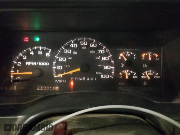 1997 Chevrolet Silverado 1500 with VIN 2GCEK19R4V1278872, listed as a Copart auction lot 51517895 with 250,814 mi miles and Salvage Title. Bid and sale history available at DreamBid. Image 9.