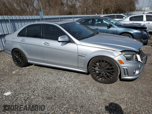 2009 Mercedes-Benz C 63 AMG with VIN WDDGF77X29F346320, listed as a Copart auction lot 49791625 with 143,218 mi miles and Salvage Title. Bid and sale history available at DreamBid. Image 4.