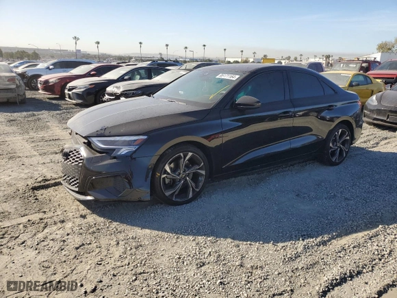 2023 Audi A3 Premium Plus with VIN WAUHUDGY9PA022476, listed as a Copart auction lot 85171164 with 23,630 mi miles and Salvage Title. Bid and sale history available at carsss.com. Image 1.