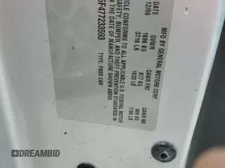 2007 Pontiac G5 z VIN 1G2AL15F477233593, wystawiony jako Copart lot #72012624 z przebiegiem 6 903 mil mil oraz Szkoda całkowita • Salvage title. Historia ofert i sprzedaży dostępna na DreamBid. Obrazek 12.