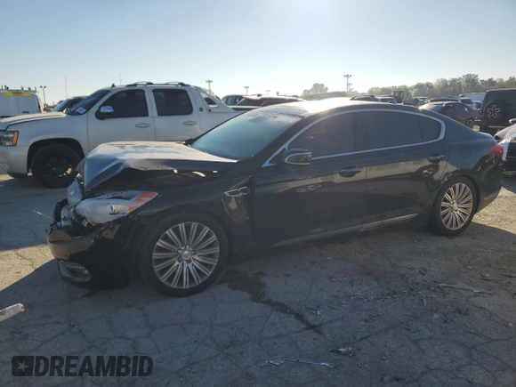 2015 Kia K900 Premium with VIN KNALU4D45F6025047, listed as a Copart auction lot 76761644 with 114,896 mi miles and Salvage title. Bid and sale history available at DreamBid. Image 1.