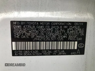 2020 Lexus IS 350 F Sport with VIN JTHGZ1E25L5017225, listed as a Copart auction lot 69959784 with 140,870 mi miles and Clean title. Bid and sale history available at DreamBid. Image 11.