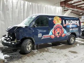 2013 Chevrolet Express Cargo Van with VIN 1GCWGFCAXD1148783, listed as a Copart auction lot 45279005 with 130,974 mi miles and Salvage Title. Bid and sale history available at carsss.com. Image 1.