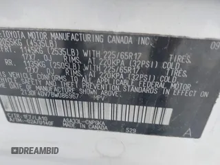 2011 Toyota RAV4 Ltd with VIN 2T3DF4DV7BW086967, listed as a IAAI auction lot 41795638 with 215,760 mi miles. Bid and sale history available at carsss.com. Image 9.