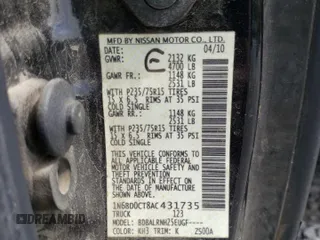 2010 Nissan Frontier XE с VIN 1N6BD0CT8AC431735, выставлен на аукционе Copart как лот 63788294 с пробегом Не указан миль и Списание • Salvage title. История ставок и продаж доступна на DreamBid. Изображение 14.