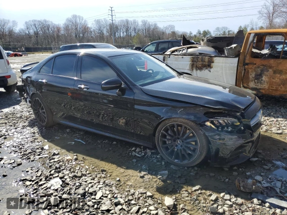 2020 Mercedes-Benz C 43 AMG with VIN 55SWF6EB9LU334120, listed as a Copart auction lot 48083885 with 37,426 mi miles and Salvage Title. Bid and sale history available at carsss.com. Image 4.