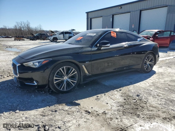 2018 Infiniti Q60 3.0t LUXE with VIN JN1EV7EK7JM341466, listed as a Copart auction lot 46156785 with 64,750 mi miles and Salvage Title. Bid and sale history available at carsss.com. Image 2.