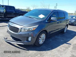 2015 Kia Sedona EX with VIN KNDMC5C16F6020236, listed as a IAAI auction lot 41805718 with 155,176 mi miles. Bid and sale history available at carsss.com. Image 2.
