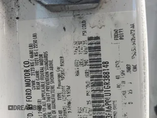 2016 Ford Fusion SE Hybrid with VIN 3FA6P0LU1GR388148, listed as a Copart auction lot 56956725 with 157,100 mi miles and Salvage title. Bid and sale history available at DreamBid. Image 12.