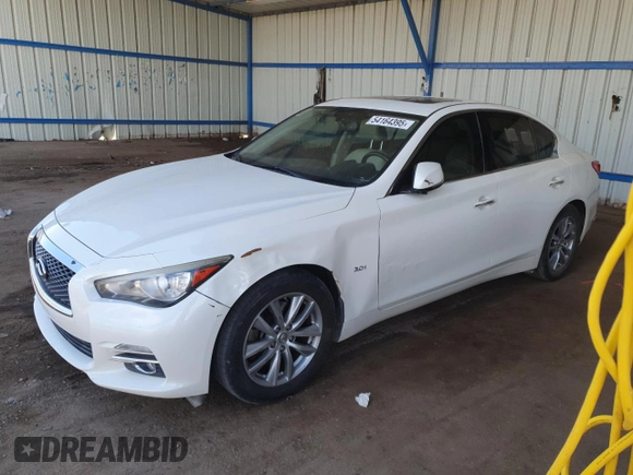 2017 Infiniti Q50 3.0t Premium with VIN JN1EV7AR3HM834493, listed as a Copart auction lot 54164395 with 165,329 mi miles and Clean Title. Bid and sale history available at carsss.com. Image 1.