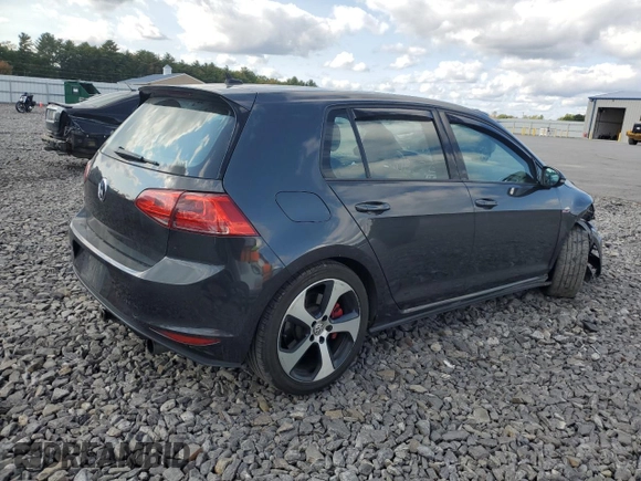 2015 Volkswagen Golf GTI Autobahn w/Performance Pkg with VIN 3VW447AU9FM104487, listed as a Copart auction lot 74582474 with 116,260 mi miles and Salvage Title. Bid and sale history available at carsss.com. Image 3.