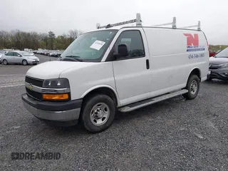 2021 Chevrolet Express Cargo Van with VIN 1GCWGAF7XM1217071, listed as a IAAI auction lot 41959458 with 42,596 mi miles. Bid and sale history available at carsss.com. Image 2.