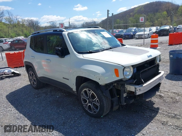 2015 Jeep Renegade Limited with VIN ZACCJBDT0FPB56326, listed as a IAAI auction lot 41964847 with 173,844 mi miles and . Bid and sale history available at DreamBid. Image 1.