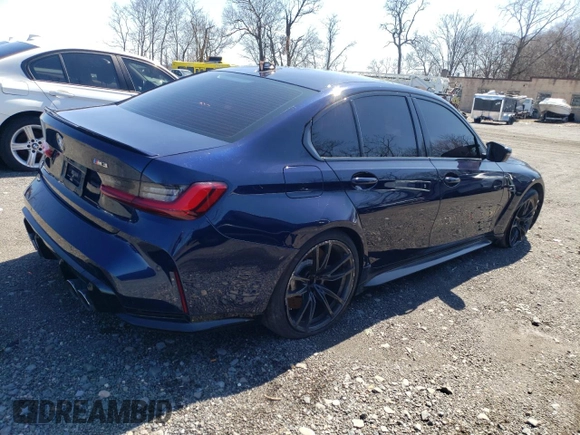 2022 BMW M3 with VIN WBS53AY08NFM32792, listed as a Copart auction lot 51468675 with 26,040 mi miles and Salvage Title. Bid and sale history available at carsss.com. Image 3.