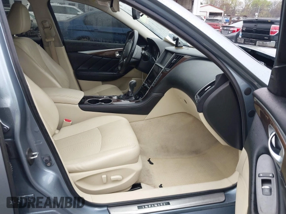 2015 Infiniti Q50 Premium with VIN JN1BV7AR4FM393974, listed as a IAAI auction lot 41874345 with 148,228 mi miles. Bid and sale history available at carsss.com. Image 5.