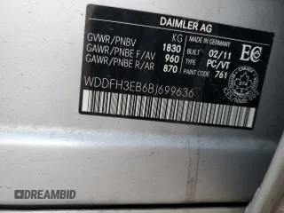 2011 Mercedes-Benz B 200 with VIN WDDFH3EB6BJ699636, listed as a Copart auction lot 86630454 with 79,450 mi miles and Clean Title. Bid and sale history available at DreamBid. Image 13.