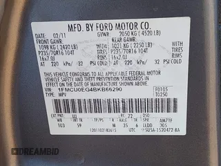 2011 Ford Escape Limited with VIN 1FMCU0EG4BKB66290, listed as a IAAI auction lot 42484355 with 156,663 mi miles and . Bid and sale history available at DreamBid. Image 9.