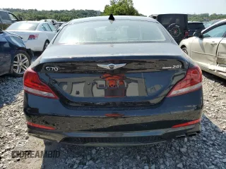2021 Genesis G70 2.0T with VIN KMTG44LA7MU075423, listed as a Copart auction lot 65992484 with 33,467 mi miles and Salvage Title. Bid and sale history available at carsss.com. Image 6.