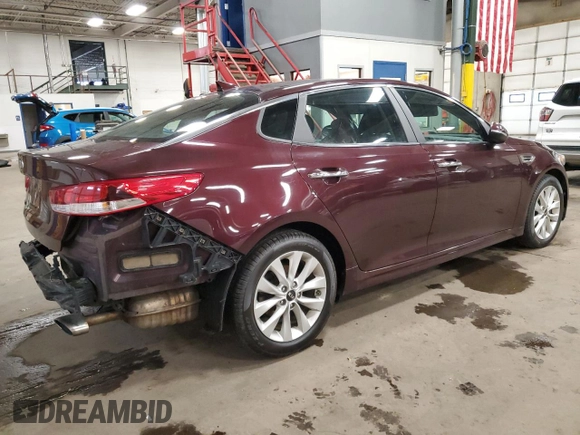 2016 Kia Optima LX with VIN 5XXGT4L36GG004985, listed as a Copart auction lot 48245515 with 127,315 mi miles and Salvage Title. Bid and sale history available at carsss.com. Image 3.