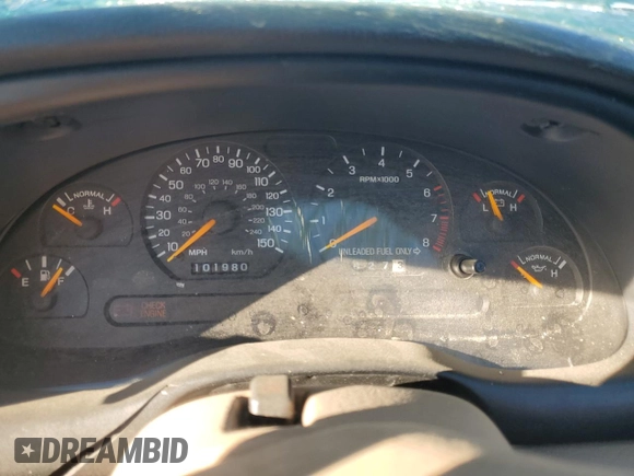 1998 Ford Mustang GT with VIN 1FAFP45X4WF216691, listed as a Copart auction lot 79389084 with 101,980 mi miles and Salvage Title. Bid and sale history available at carsss.com. Image 9.