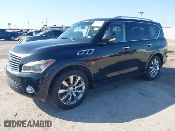 2014 Infiniti QX80 z VIN JN8AZ2NF2E9553274, wystawiony jako IAAI lot #41964242 z przebiegiem 95 667 mil mil oraz . Historia ofert i sprzedaży dostępna na DreamBid. Obrazek 2.