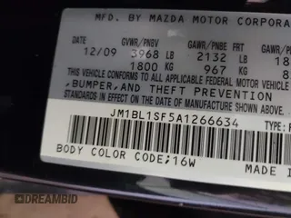 2010 Mazda 3 i Sport with VIN JM1BL1SF5A1266634, listed as a IAAI auction lot 42760738 with 98,783 mi miles and . Bid and sale history available at DreamBid. Image 9.