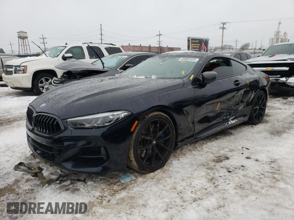 2019 BMW 8 Series M850i xDrive with VIN WBABC4C54KBU96021, listed as a Copart auction lot 82682333 with 0 mi miles. Bid and sale history available at carsss.com. Image 1.