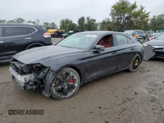 2023 Genesis G70 3.3T with VIN KMTG54TEXPU110976, listed as a Copart auction lot 71400134 with 22,958 mi miles and Salvage Title. Bid and sale history available at carsss.com. Image 1.
