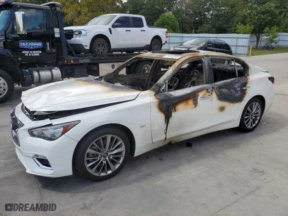 2020 Infiniti Q50 3.0t PURE with VIN JN1EV7AP1LM206584, listed as a Copart auction lot 71473254 with 0 mi miles and Salvage Title. Bid and sale history available at carsss.com. Image 1.
