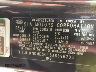 2018 Kia Sedona SX-L with VIN KNDME5C15J6396705, listed as a IAAI auction lot 41500453 with 102,636 mi miles. Bid and sale history available at carsss.com. Image 9.