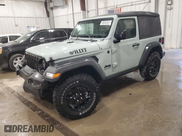 2023 Jeep Wrangler Sport with VIN 1C4HJXAG7PW617021, listed as a Copart auction lot 59928305 with 8,503 mi miles and Salvage title. Bid and sale history available at DreamBid. Image 1.