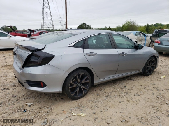 2021 Honda Civic Sedan Sport with VIN 2HGFC2F83MH536597, listed as a Copart auction lot 50994465 with 36,666 mi miles and Salvage Title. Bid and sale history available at carsss.com. Image 3.