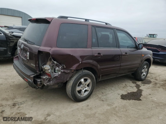 2007 Honda Pilot EX-L with VIN 2HKYF18757H503917, listed as a Copart auction lot 47623645 with 308,568 mi miles and Salvage Title. Bid and sale history available at carsss.com. Image 3.