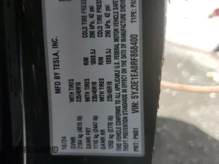 2024 Tesla Model 3 with VIN 5YJ3E1EA8RF868400, listed as a Copart auction lot 51835605 with 2,583 mi miles and Salvage Title. Bid and sale history available at carsss.com. Image 13.