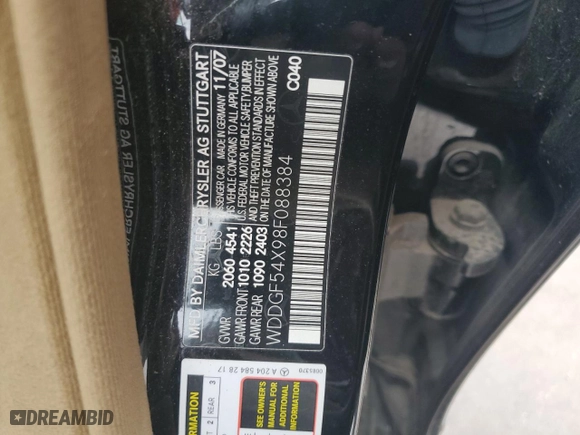 2008 Mercedes-Benz C-Class 3.0L Sport with VIN WDDGF54X98F088384, listed as a Copart auction lot 51649405 with 0 mi miles and Salvage Title. Bid and sale history available at carsss.com. Image 12.